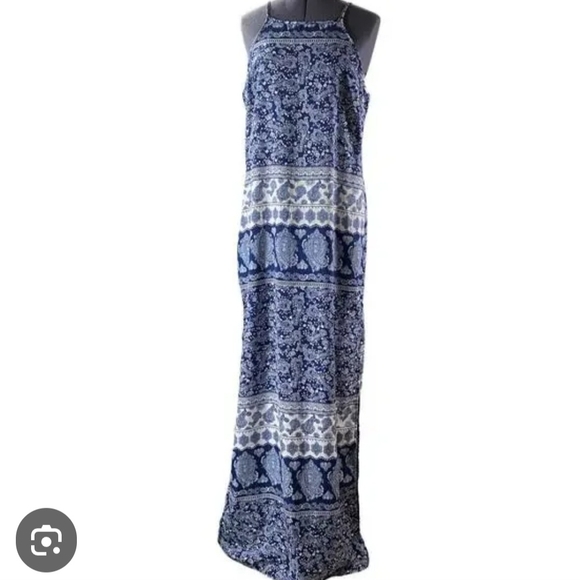 Lulus Navy And White Paisley Maxi Dress - Picture 2 of 4